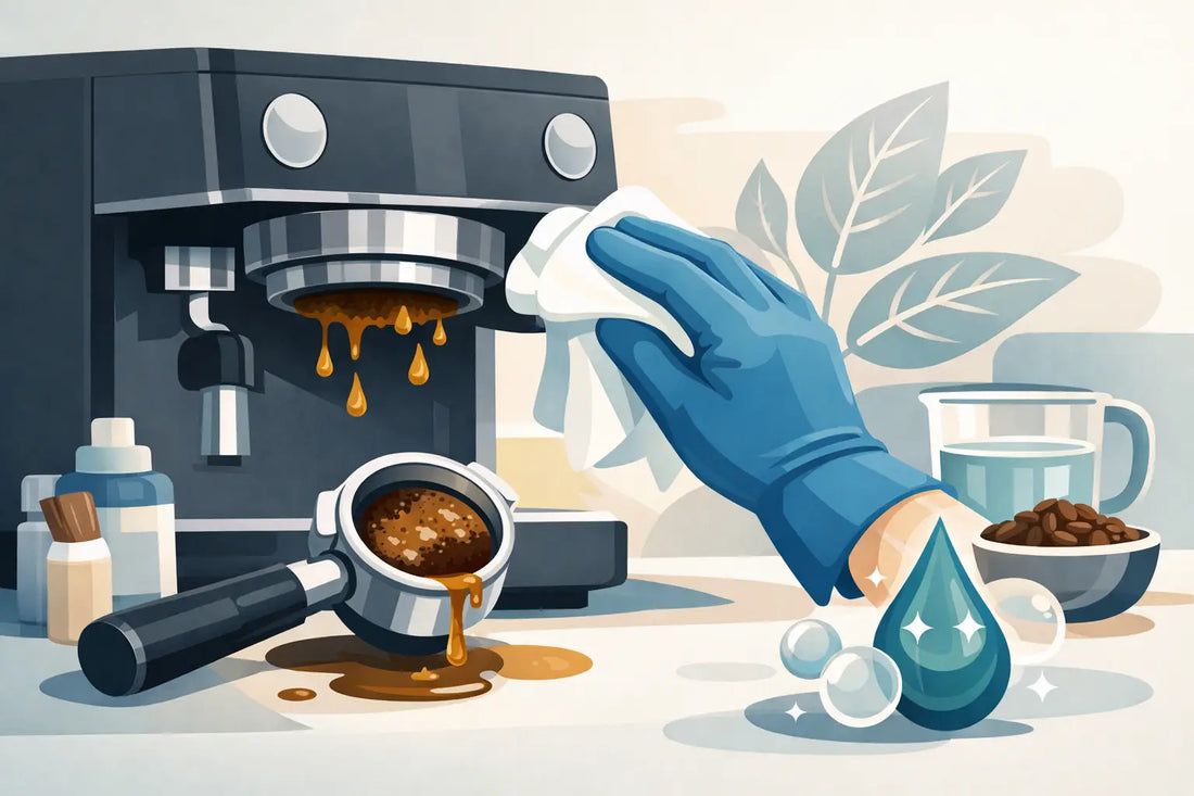 Cum cureți uleiurile de cafea din espressor