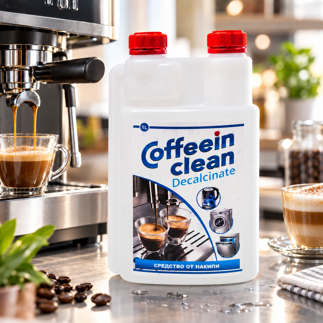 Soluție Decalcifiere Universală 1L | DeLonghi, Philips, Saeco, Krups, Jura
