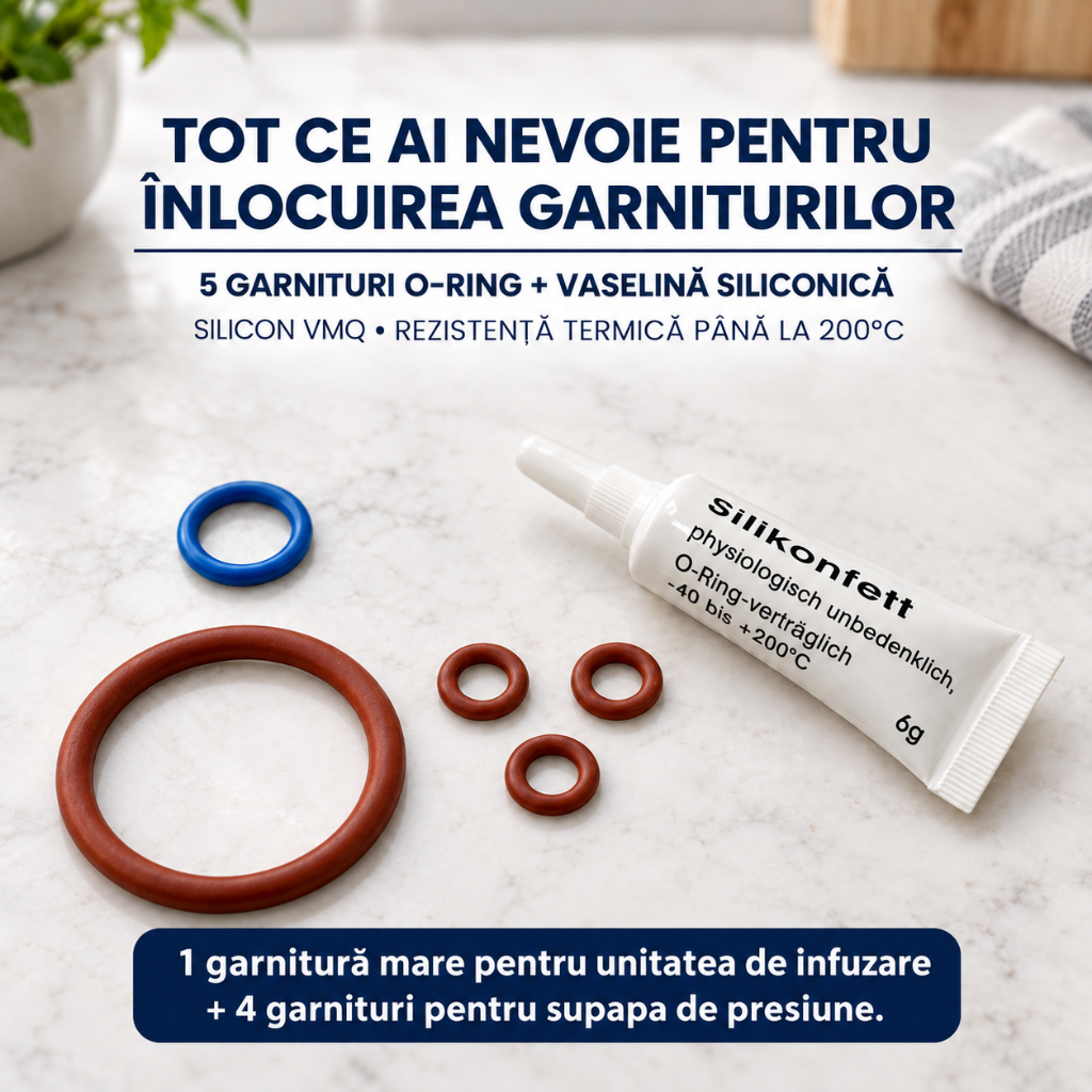 Kit Garnituri O-ring + Vaselina Siliconica pentru Espressoare Philips, Saeco si Gaggia
