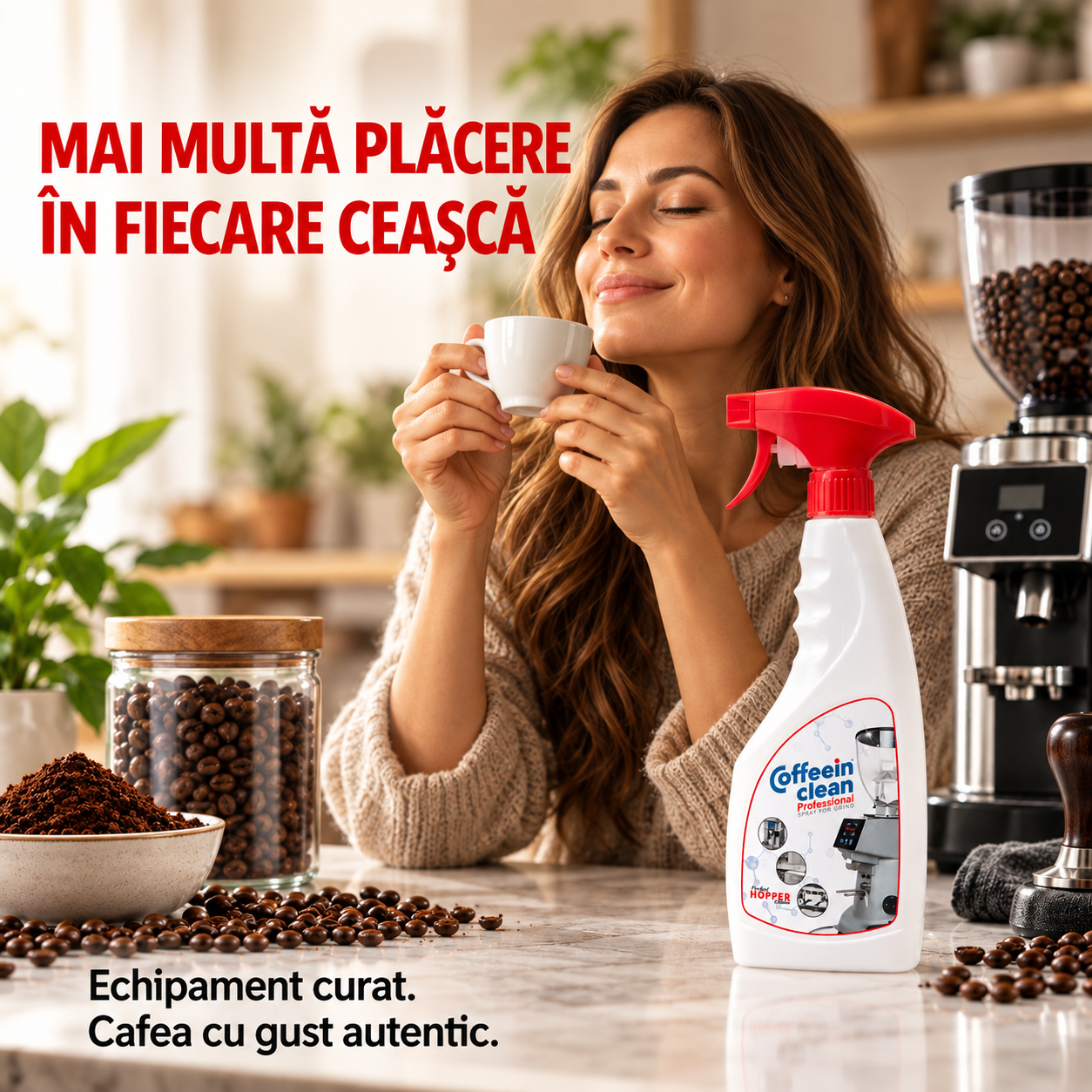Spray Curățare Uleiuri de Cafea CafeaKit, Soluție Degresantă pentru Portafiltru, Grup și Accesorii Espressor, Formulă Activă Spumantă, Îndepărtează Reziduurile și Gustul Rânced