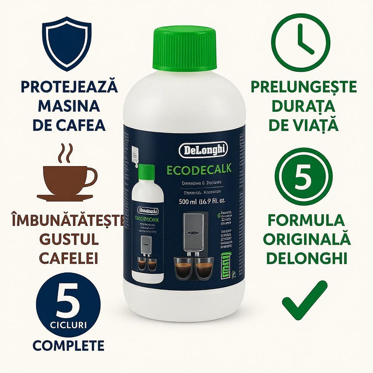 Soluție Decalcifiere Delonghi 500ml (5 Cicluri)