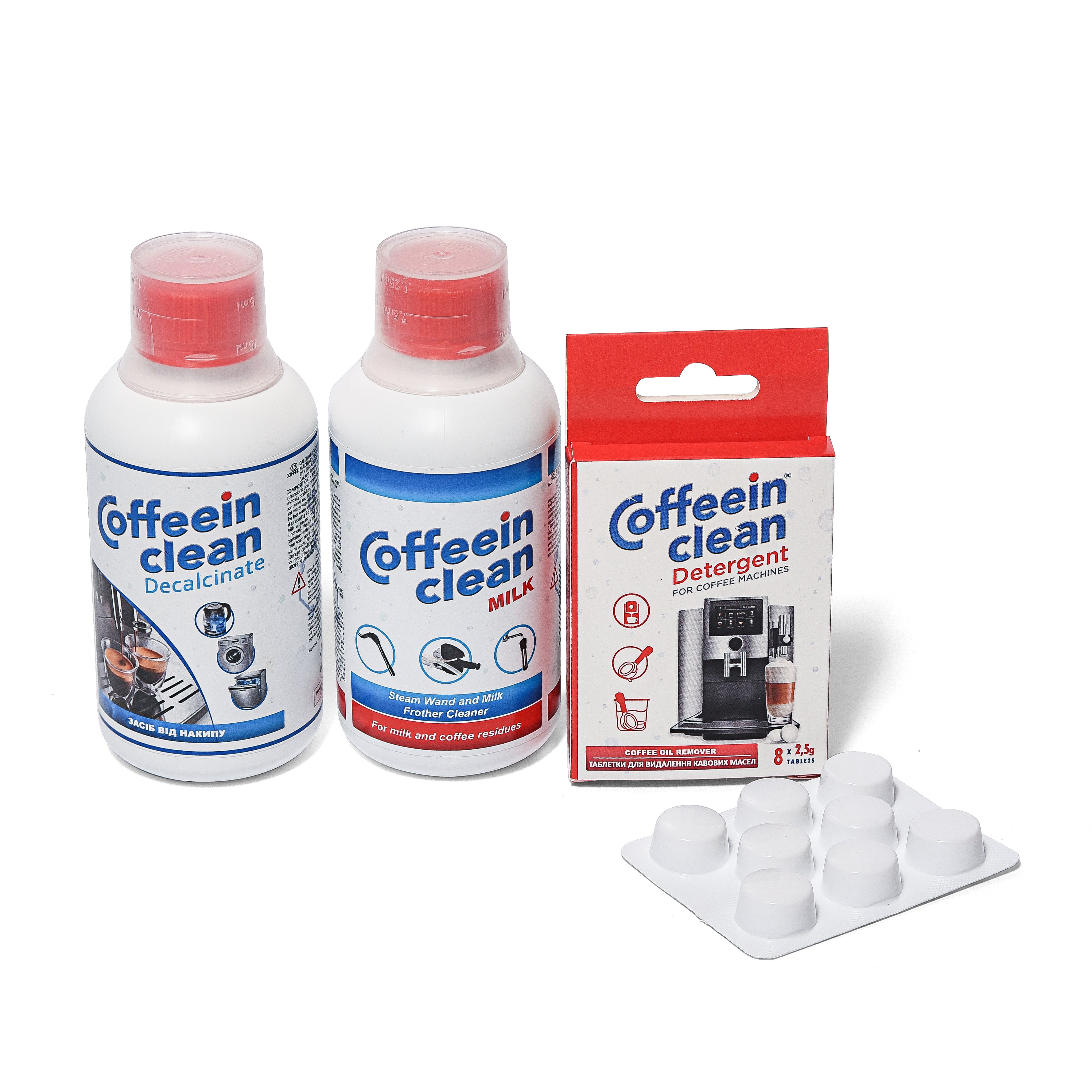 Set Complet Intretinere Aparat Cafea cu Circuit Lapte - Detartrare + Uleiuri + Lapte | Universal