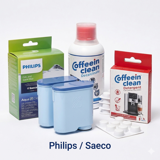 Kit Anual Îtntreținere Espressor Philips, Saeco, Gaggia – 2 Filtre AquaClean + Decalcifiant + 8 Tablete Uleiuri
